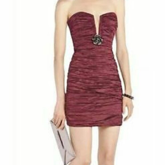 BCBG MaxAzria Tristina Ruby Ruched Straple… - Picture 2 of 6